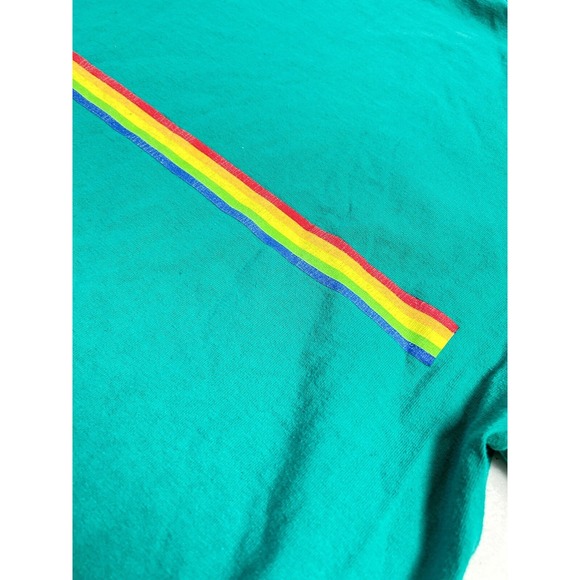 Vintage Surfing Shirt Mens XL Body Glove Rainbow Stripe 80s Tee Graphic USA - Picture 10 of 11